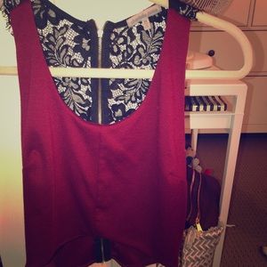 Red crop tank top